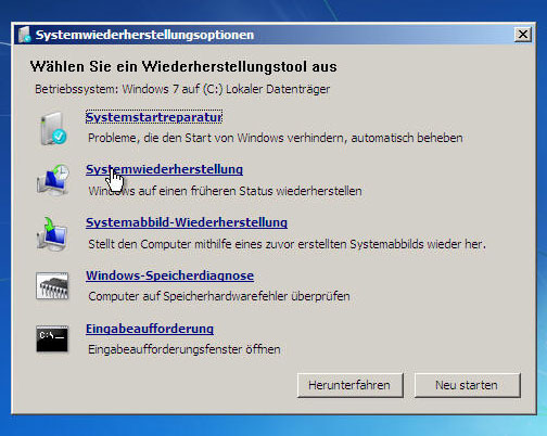 Systemwiederherstellung