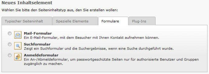 Typo3 Formulare
