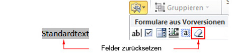 Word-Formularfelder zurücksetzen